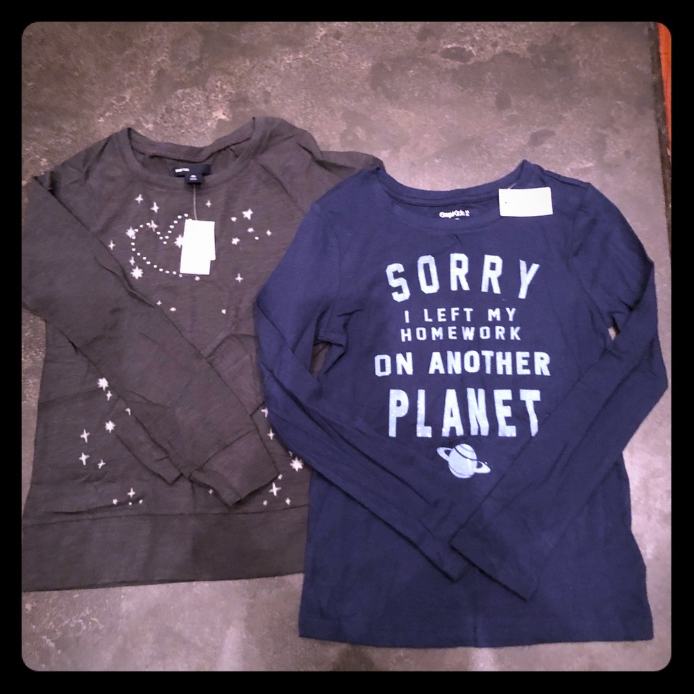 NWT set of Gap long sleeved screen tees - size 8